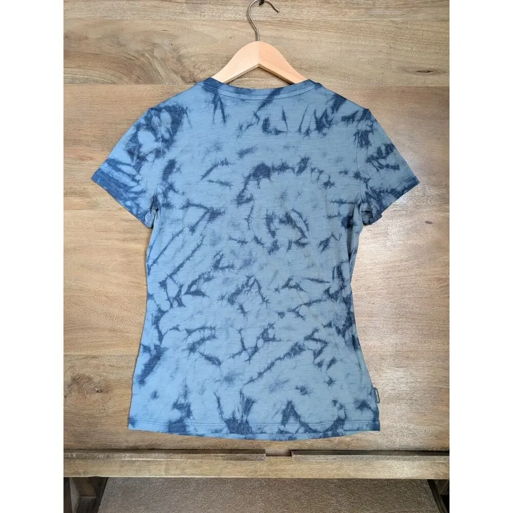 Icebreaker T Shirt Womens XS Blue Tie Dye Merino 150 Tech Lite Short Sleeve NWT